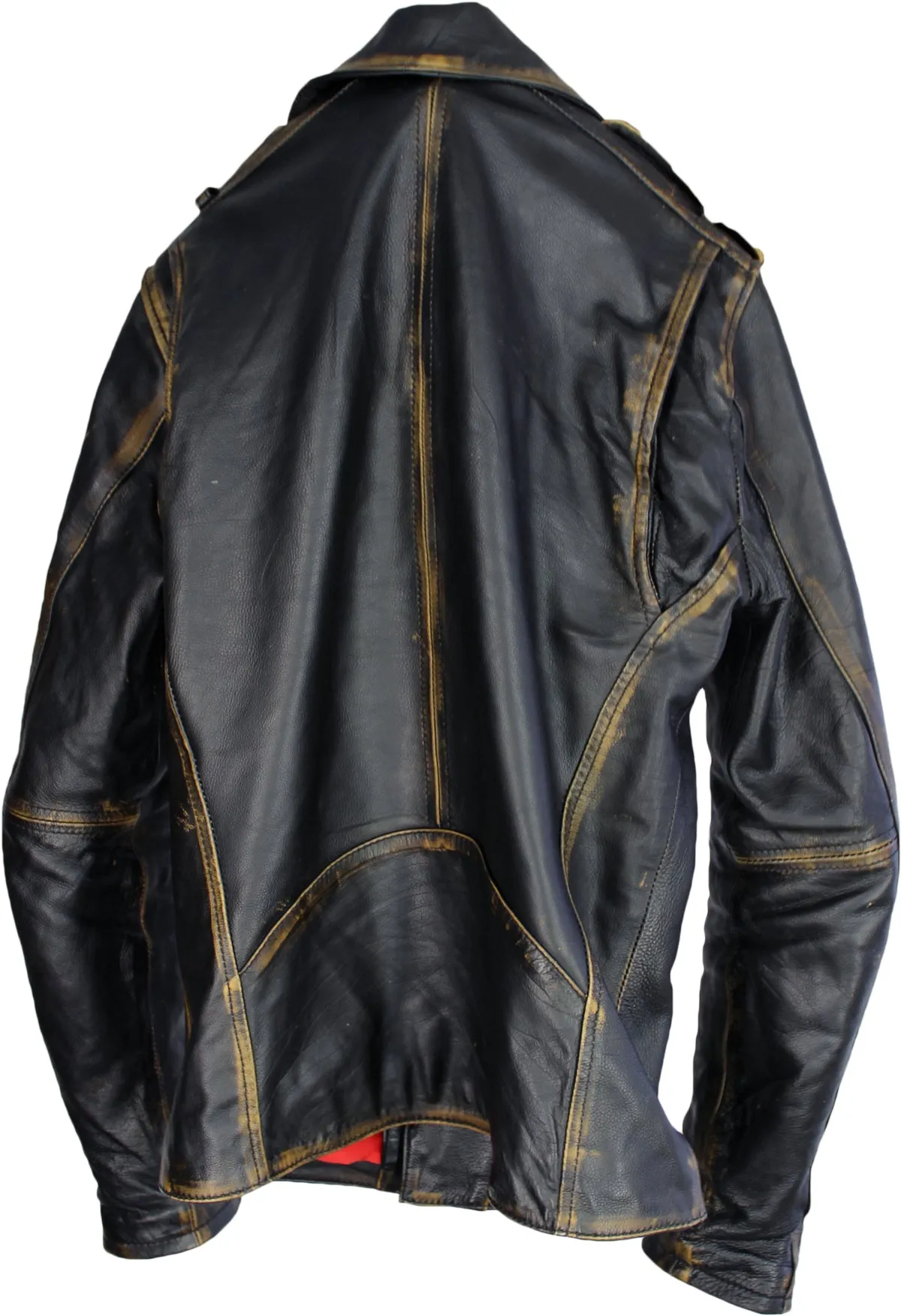 Rebel Vintage Leather Jacket Aged Napa Leather Distressed Black