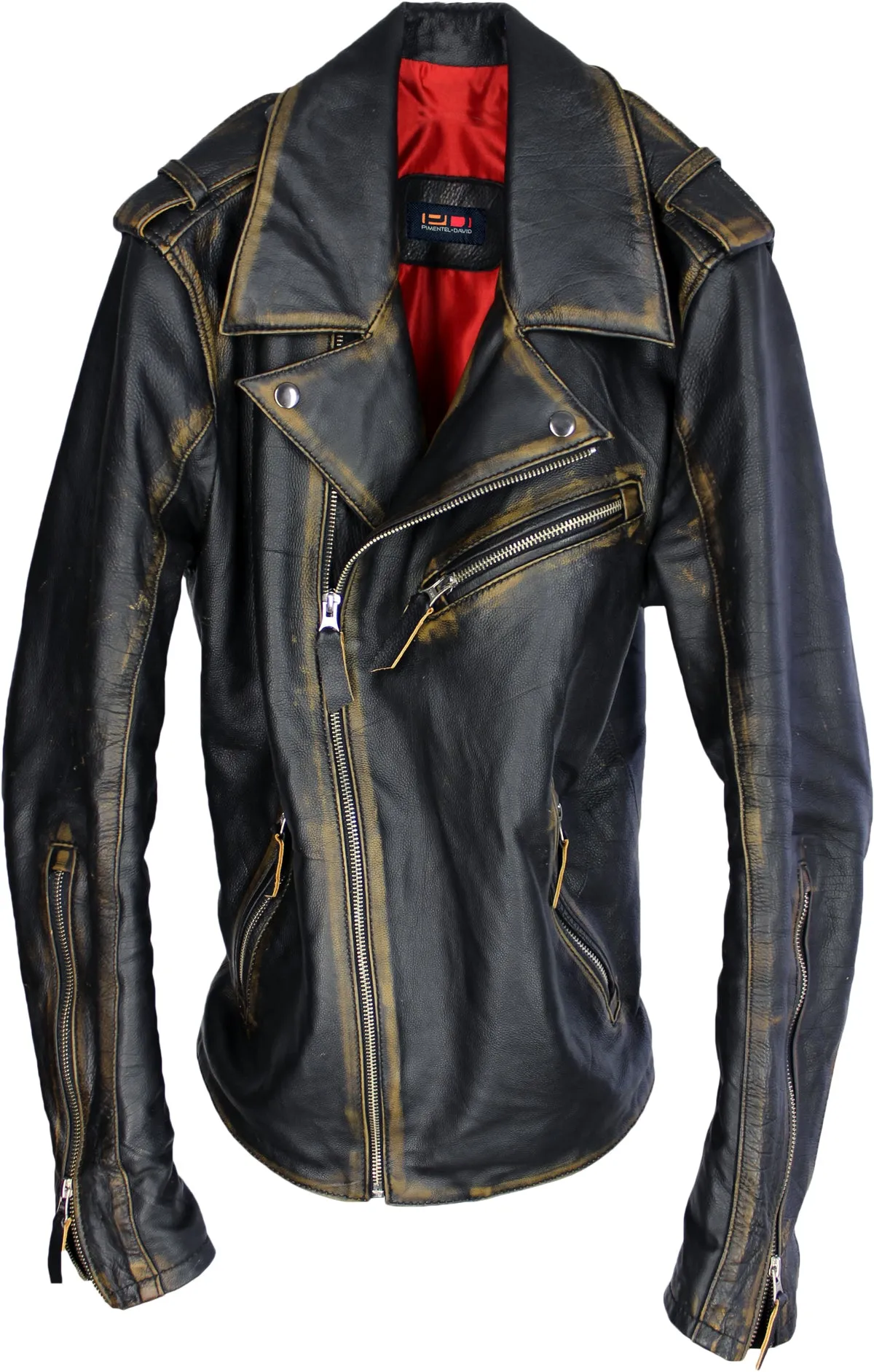 Rebel Vintage Leather Jacket Aged Napa Leather Distressed Black