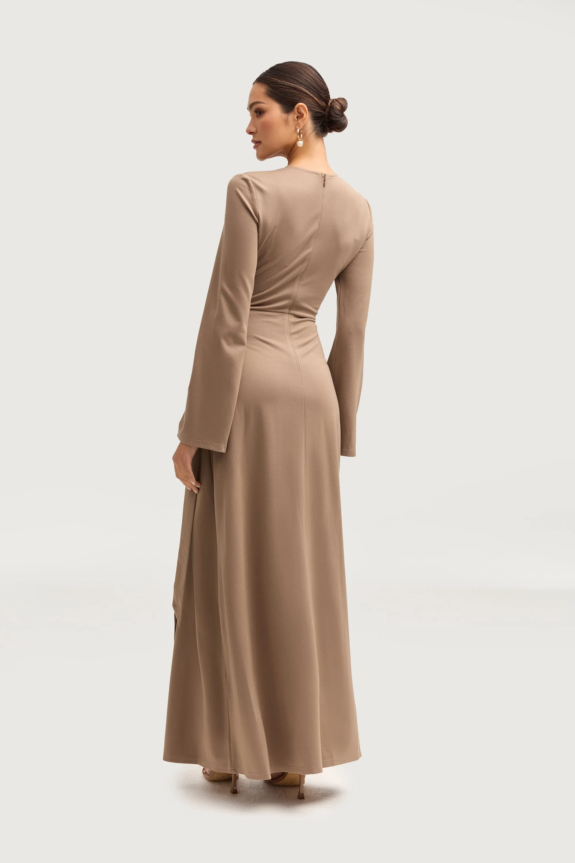 Reema Wrap Maxi Dress - Taupe