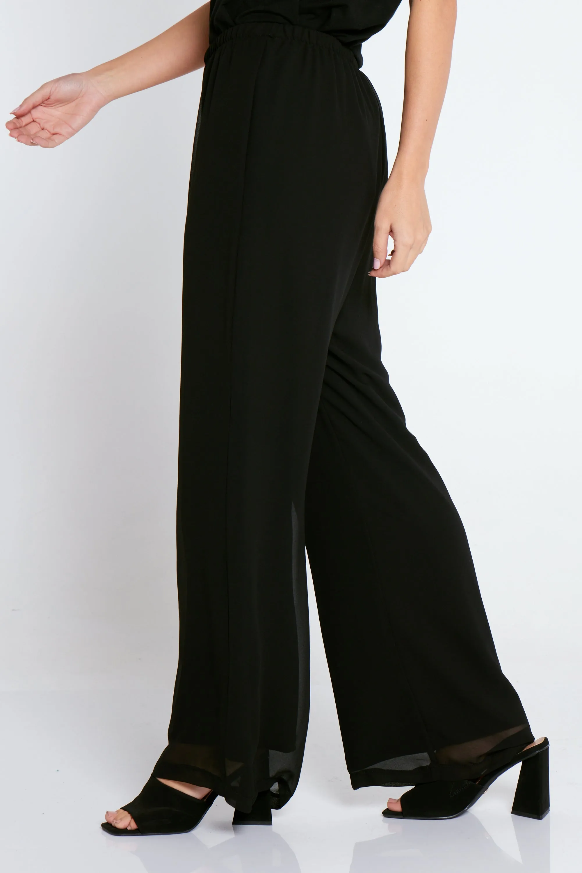 Rendezvous Chiffon Pants - Black