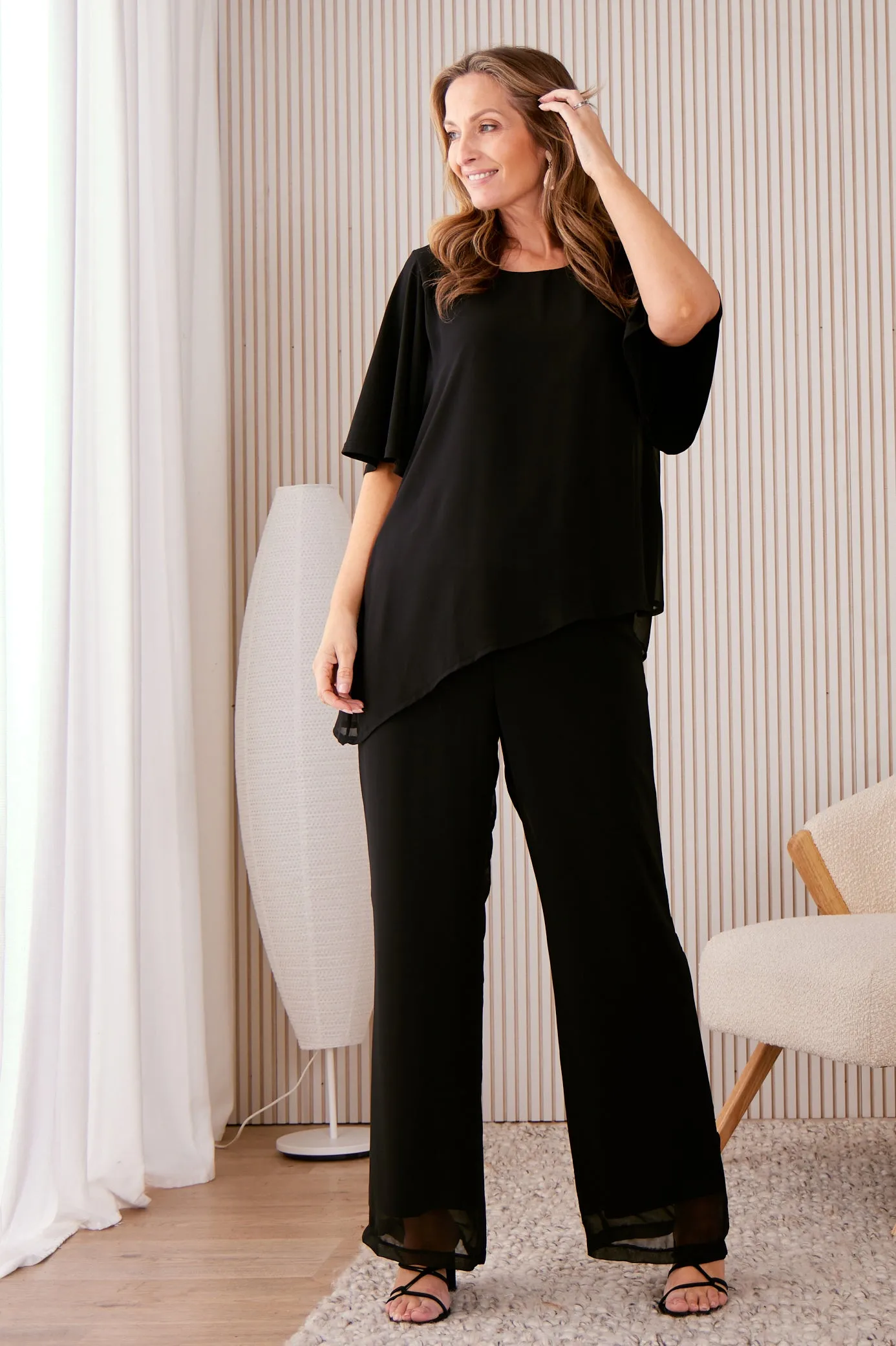 Rendezvous Chiffon Pants - Black