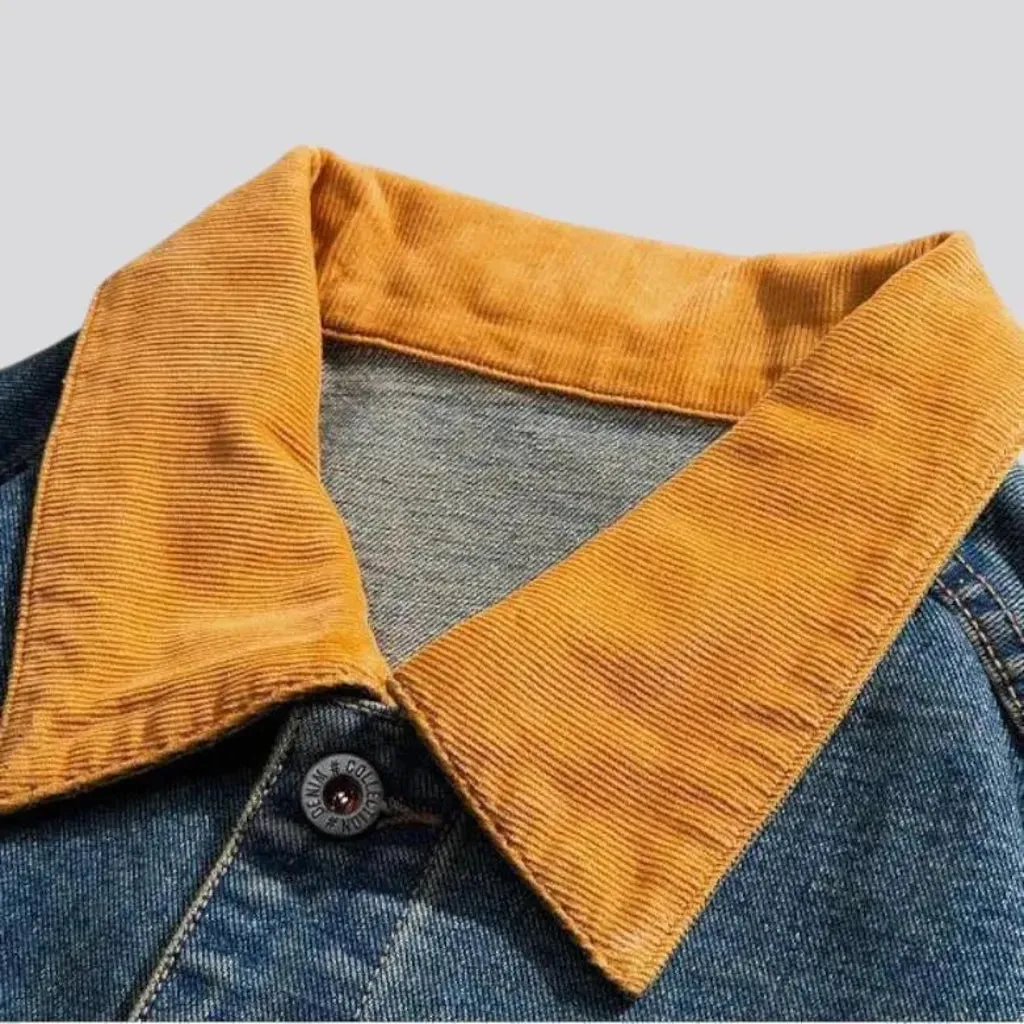 Retro fit denim jacket for men