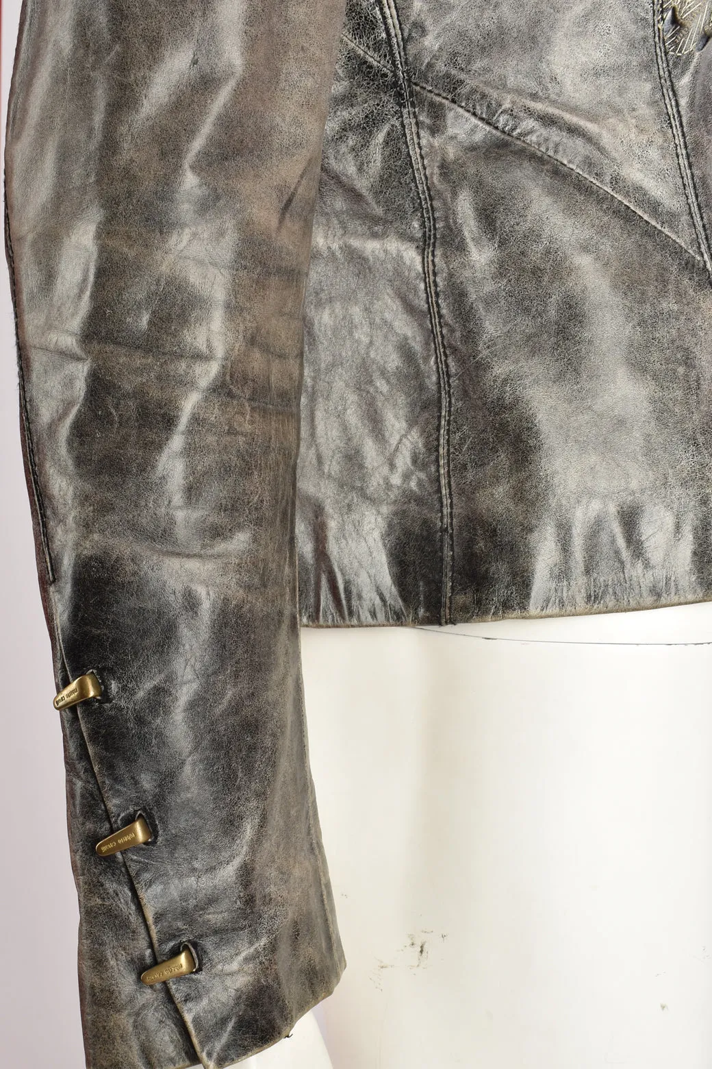 ROBERTO CAVALLI A/W 2000 LEATHER BIKER JACKET S