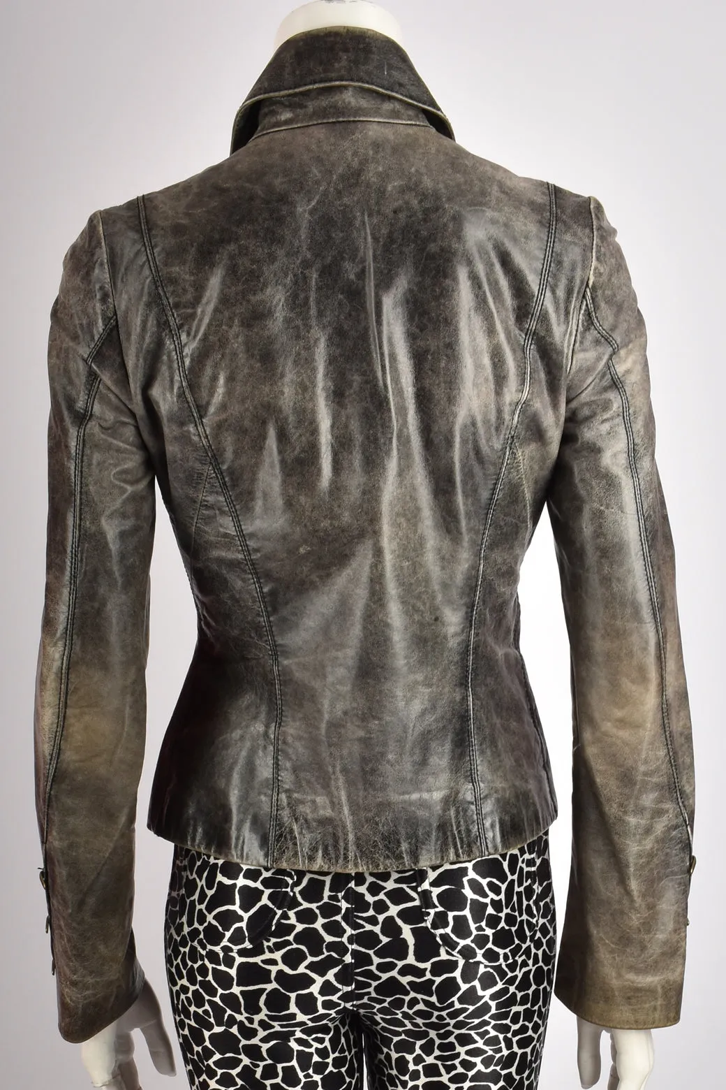 ROBERTO CAVALLI A/W 2000 LEATHER BIKER JACKET S