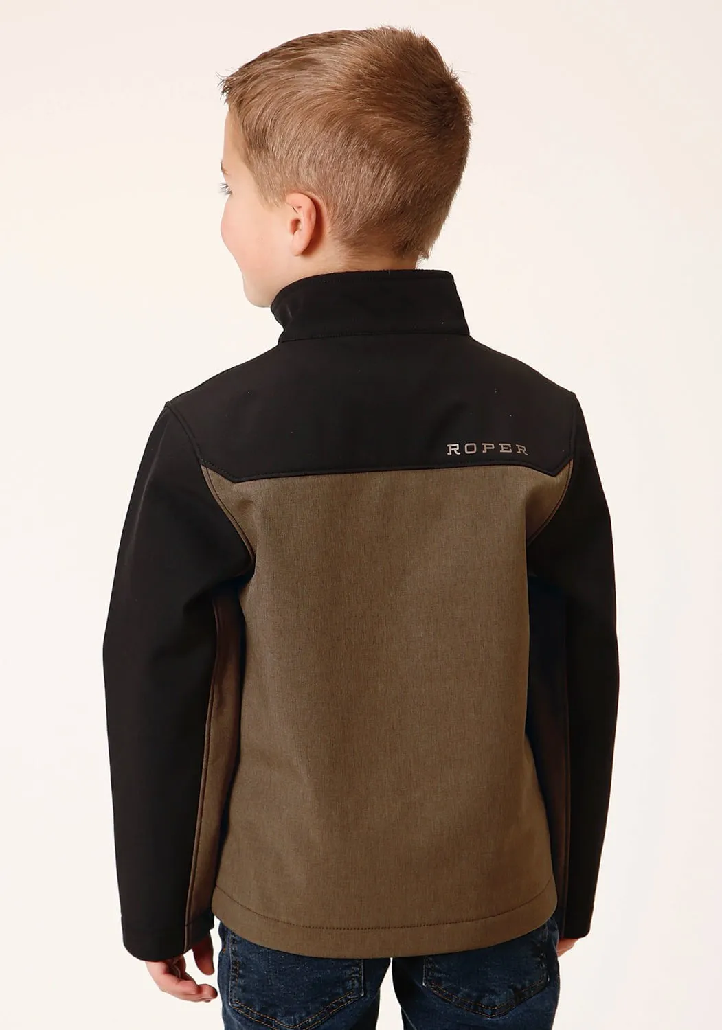 Roper Boys Hi-Tech Brown/Black Polyester Softshell Jacket