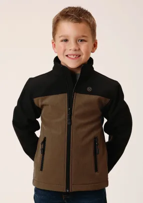 Roper Boys Hi-Tech Brown/Black Polyester Softshell Jacket