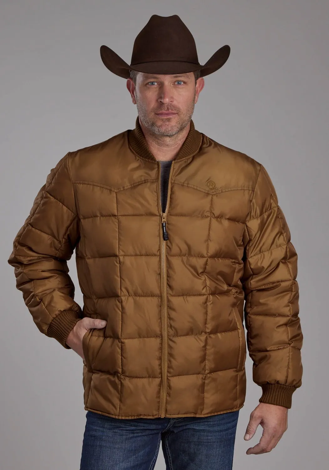 Roper Mens Insulated Western Caramel 100% Polyester Insulated Jacket