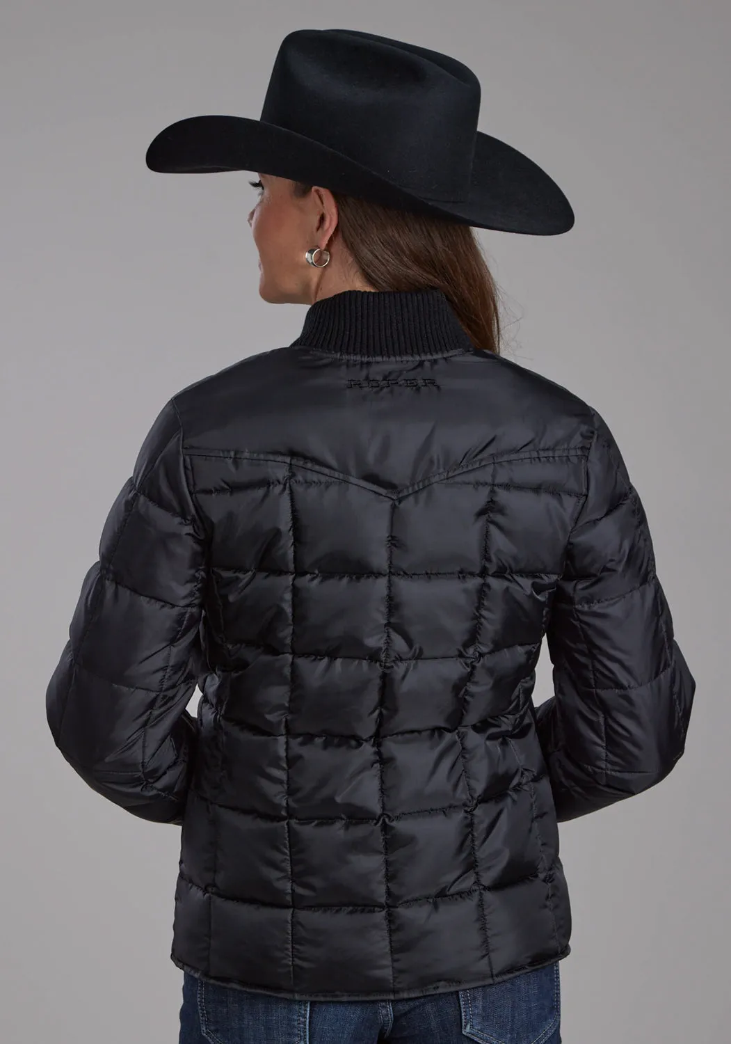 Roper Womens Poly Filled Western Black 100% Polyester Insulated Jacket