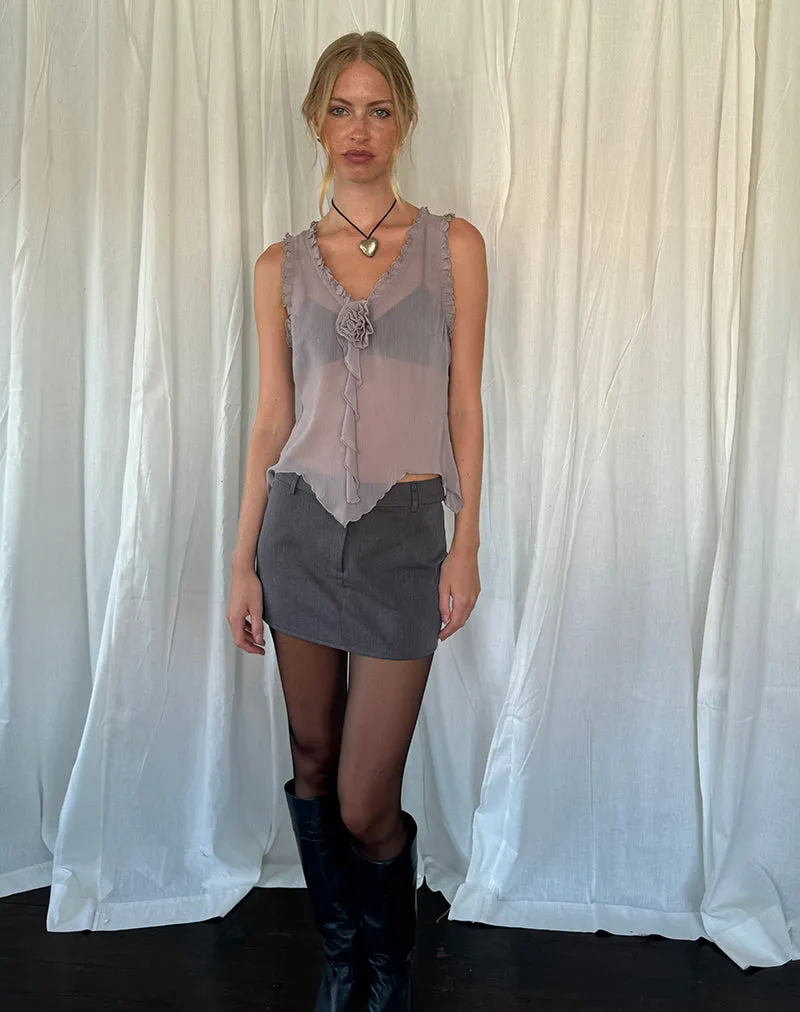 Rosalinda Top in Chiffon Lilac Grey