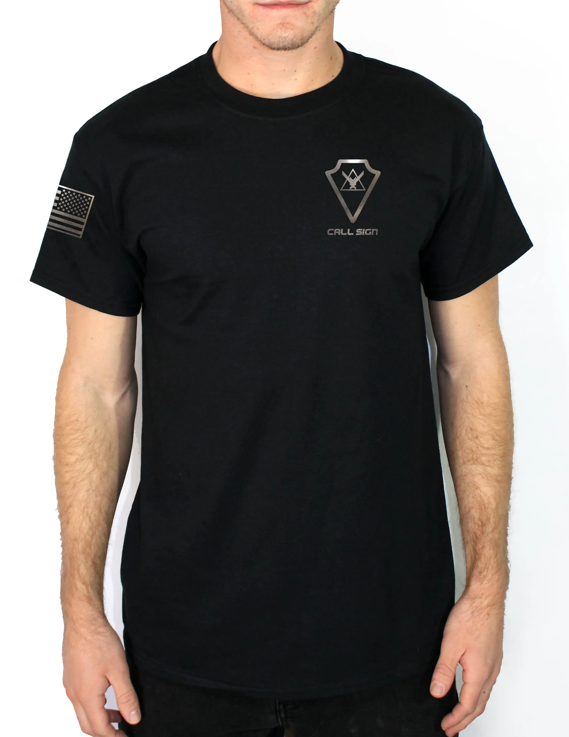 Scout 50-50 Blend Black Unisex PT Short Sleeve Shirt. Approved for PT