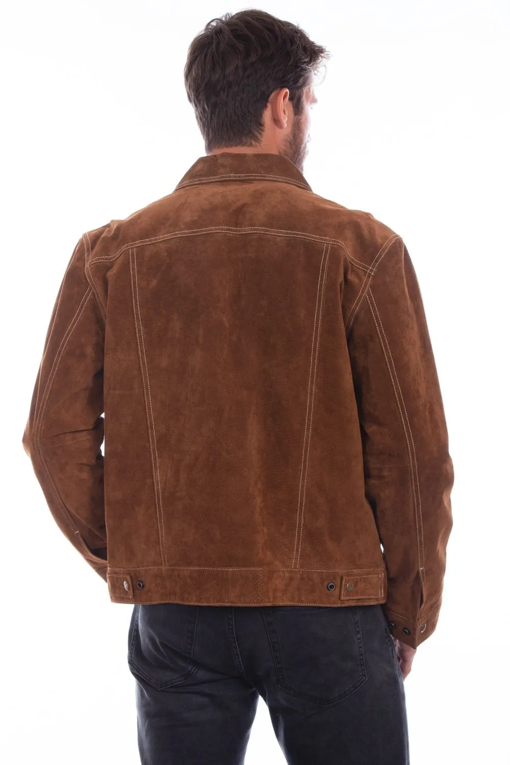 Scully Mens Modified Jean Cafe Brown Leather Leather Jacket