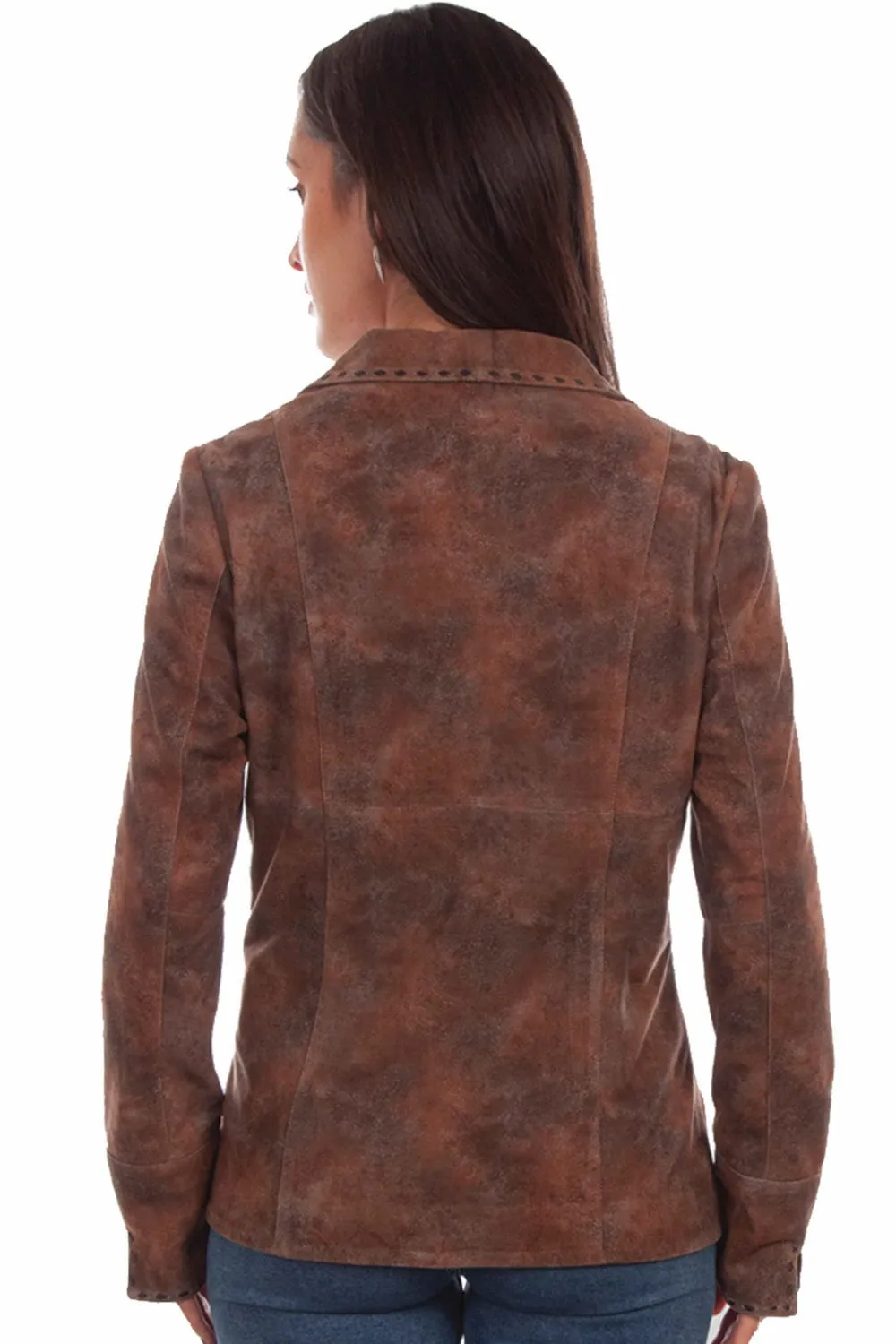 Scully Womens Marbled Soft Brown Leather Leather Jacket