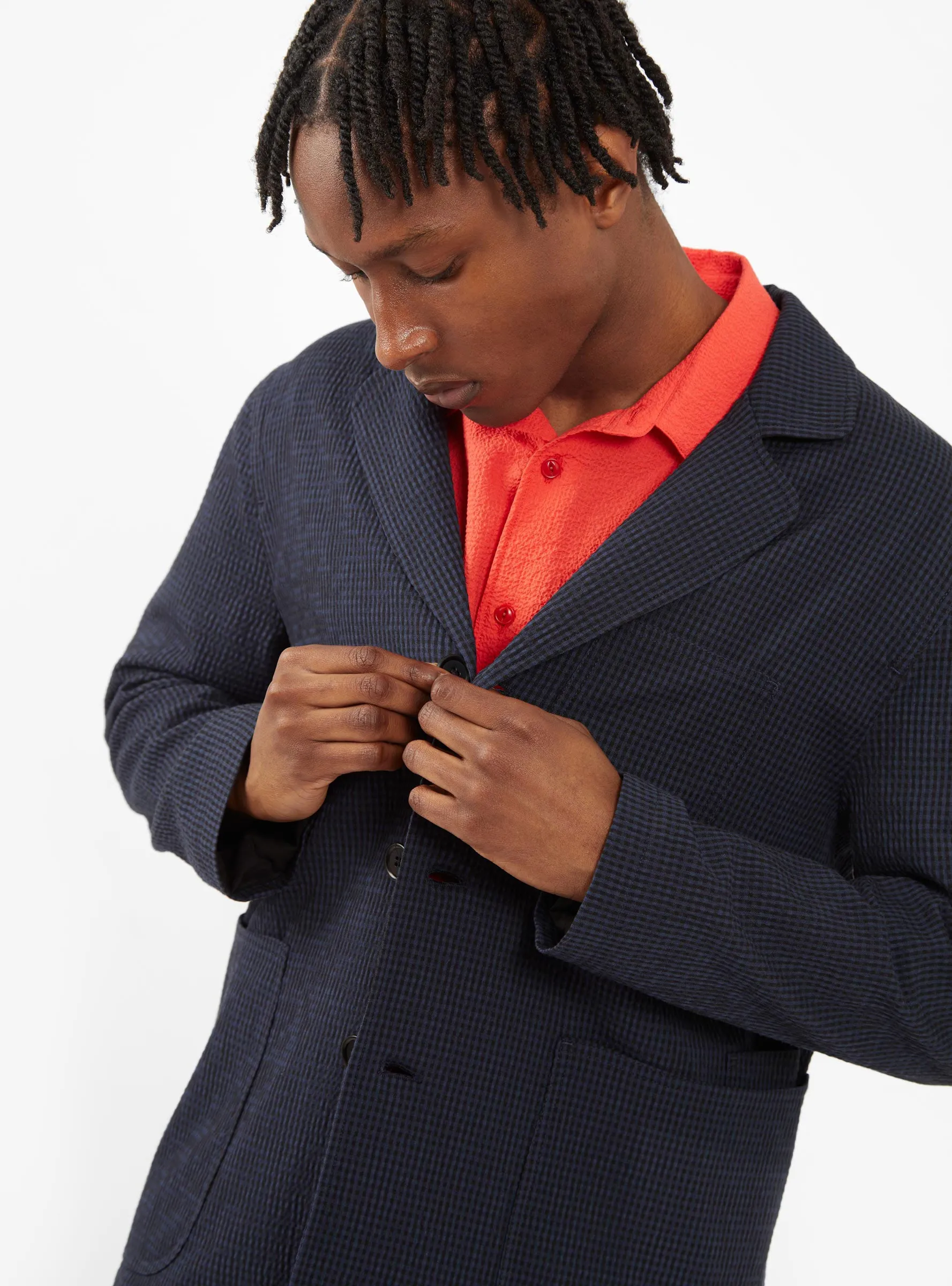 Scuttlers Jacket Navy & Black Gingham