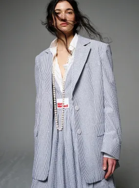 SEERSUCKER JACKET STRIPE (GREY)