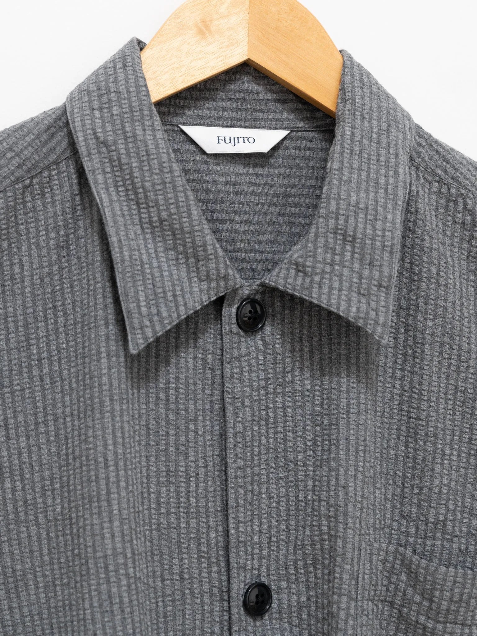 Seersucker Shirt Jacket - Gray Stripe