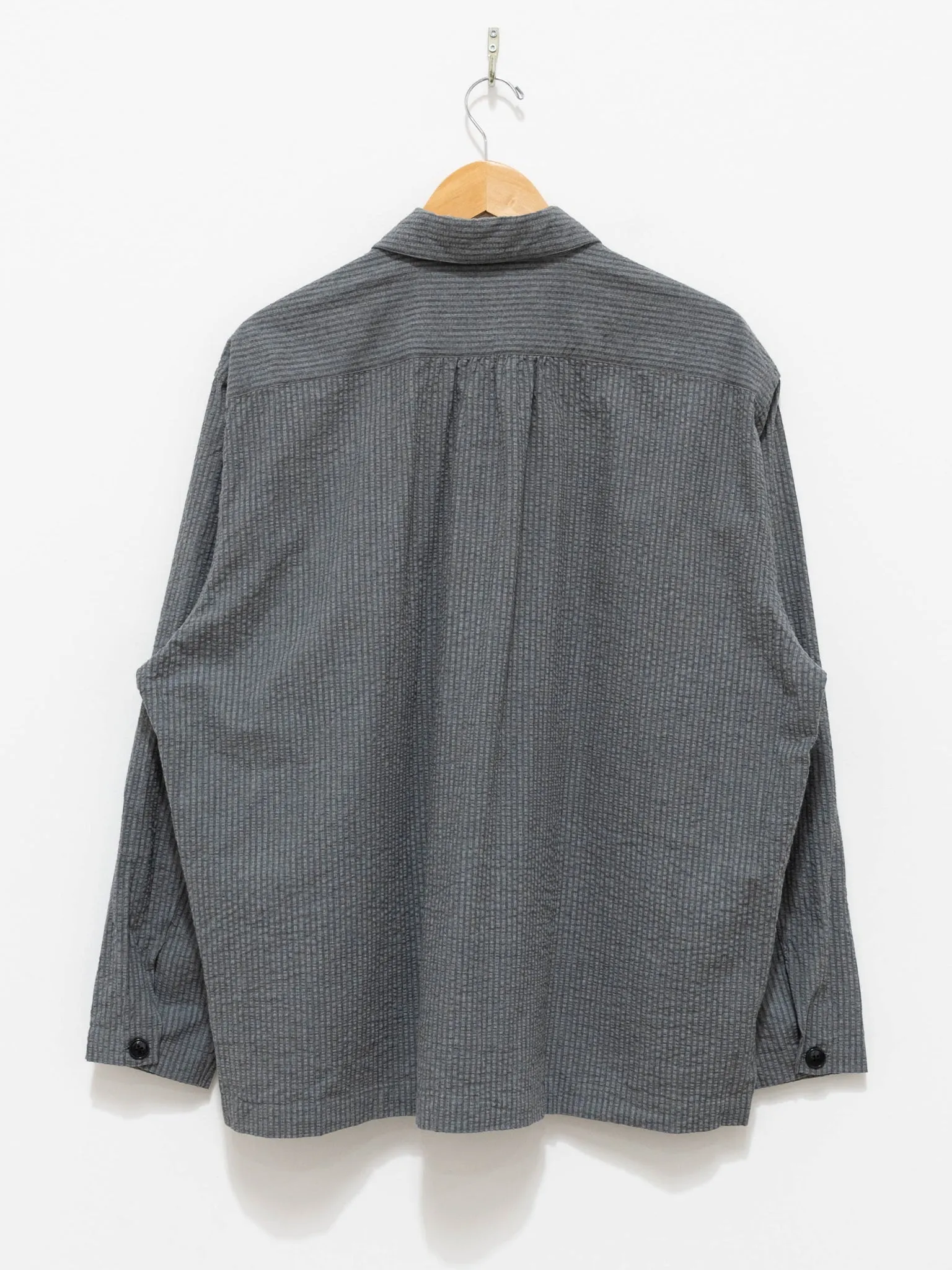 Seersucker Shirt Jacket - Gray Stripe