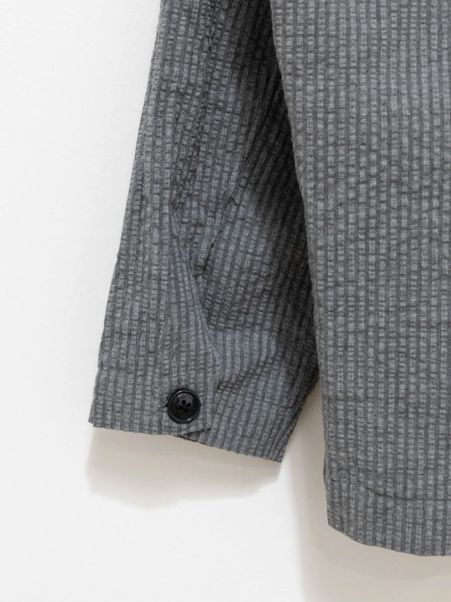 Seersucker Shirt Jacket - Gray Stripe