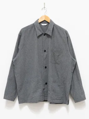 Seersucker Shirt Jacket - Gray Stripe