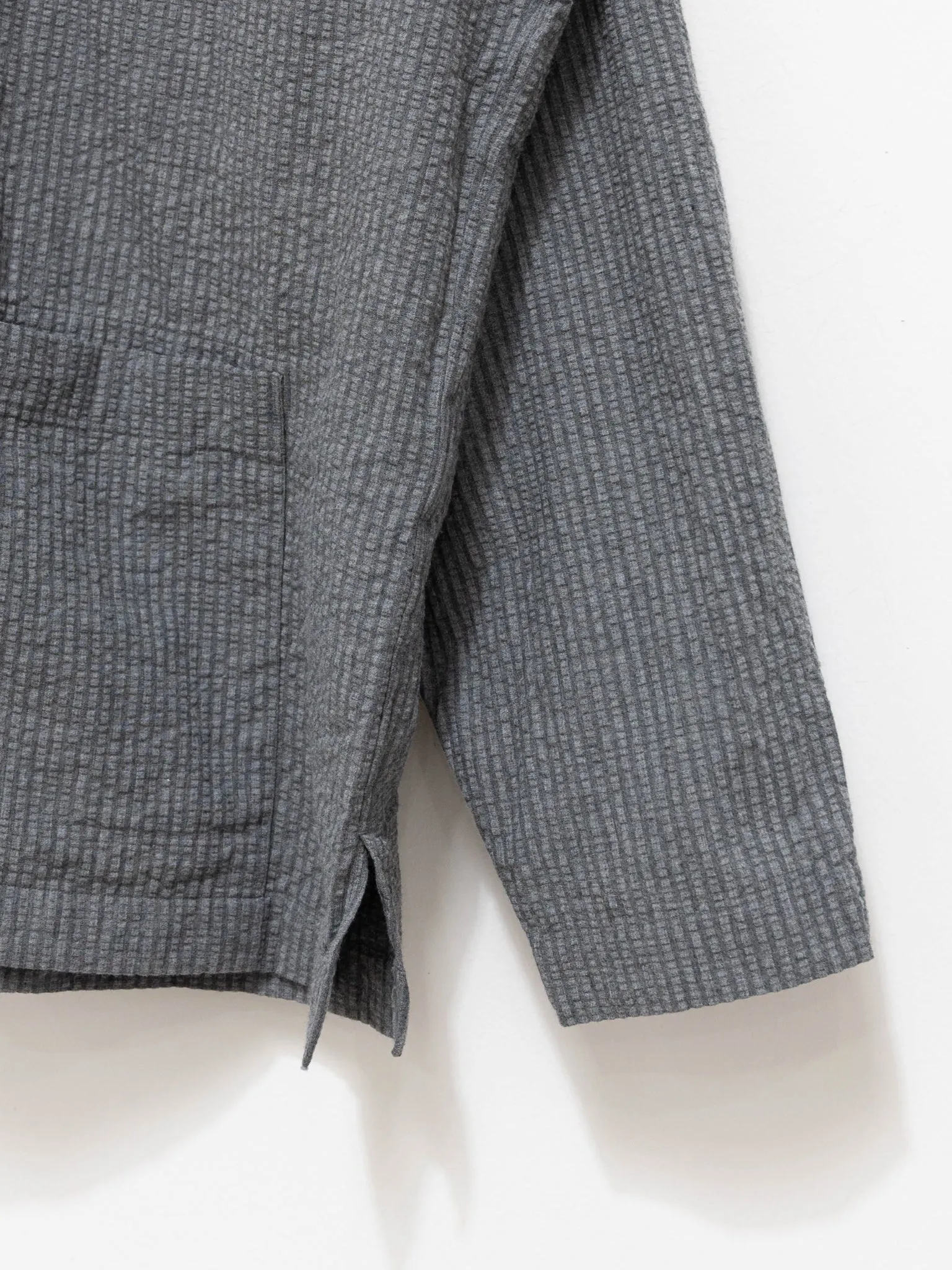 Seersucker Shirt Jacket - Gray Stripe