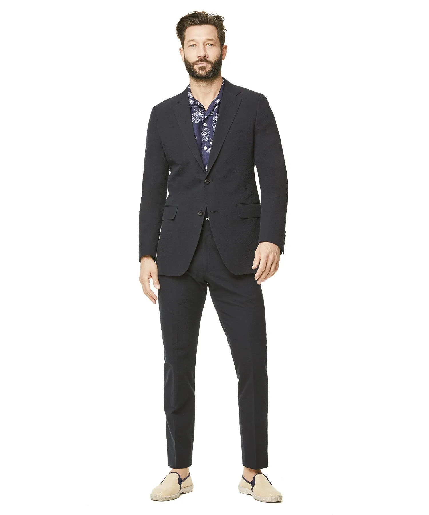 Seersucker Sutton Suit Jacket in Navy