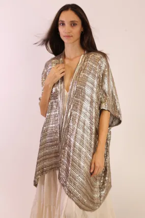 SEQUIN EMBROIDERED KIMONO MIDI