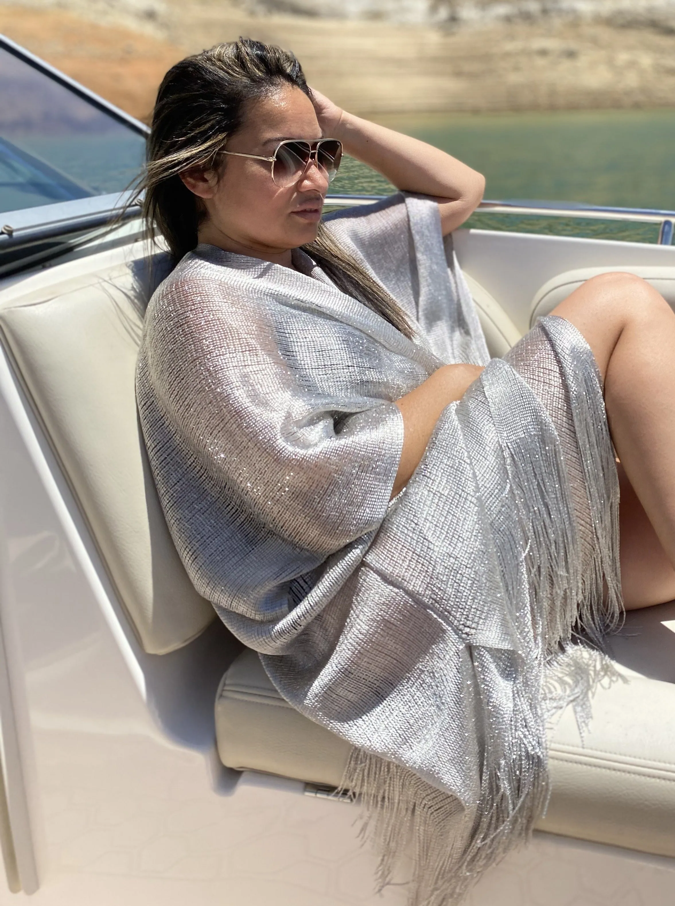 Silver Shimmer Kaftan