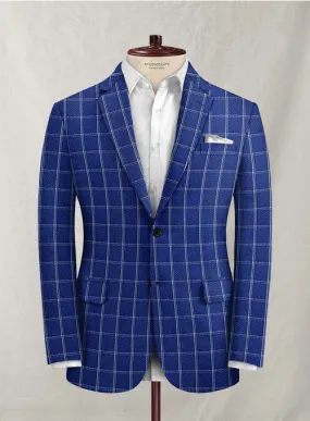 Solbiati Cobalt Blue Checks Seersucker Jacket