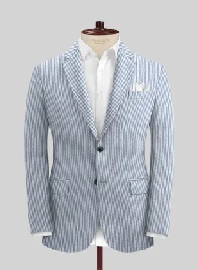 Solbiati Light Blue Seersucker Jacket