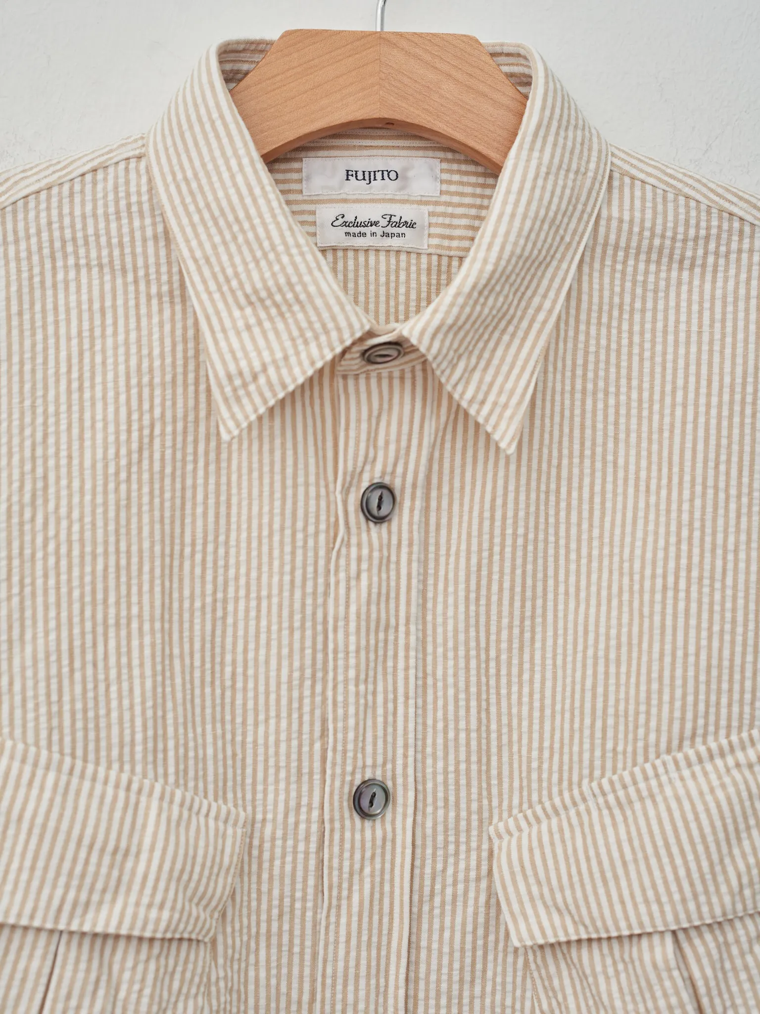 S/S Fatigue Shirt - Beige Stripe