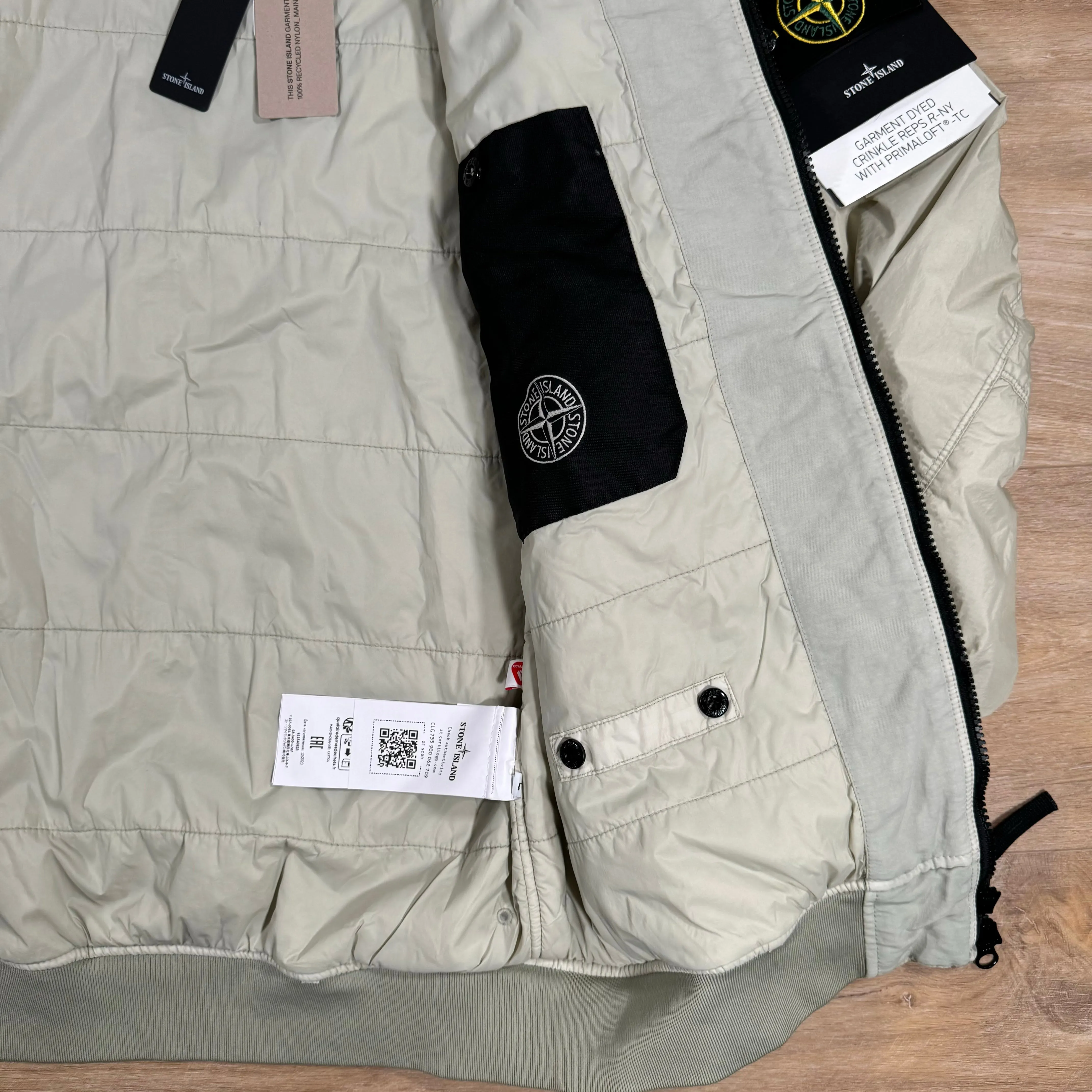 Stone Island Crinkle Reps R-NY Primaloft T-C Jacket in Plaster