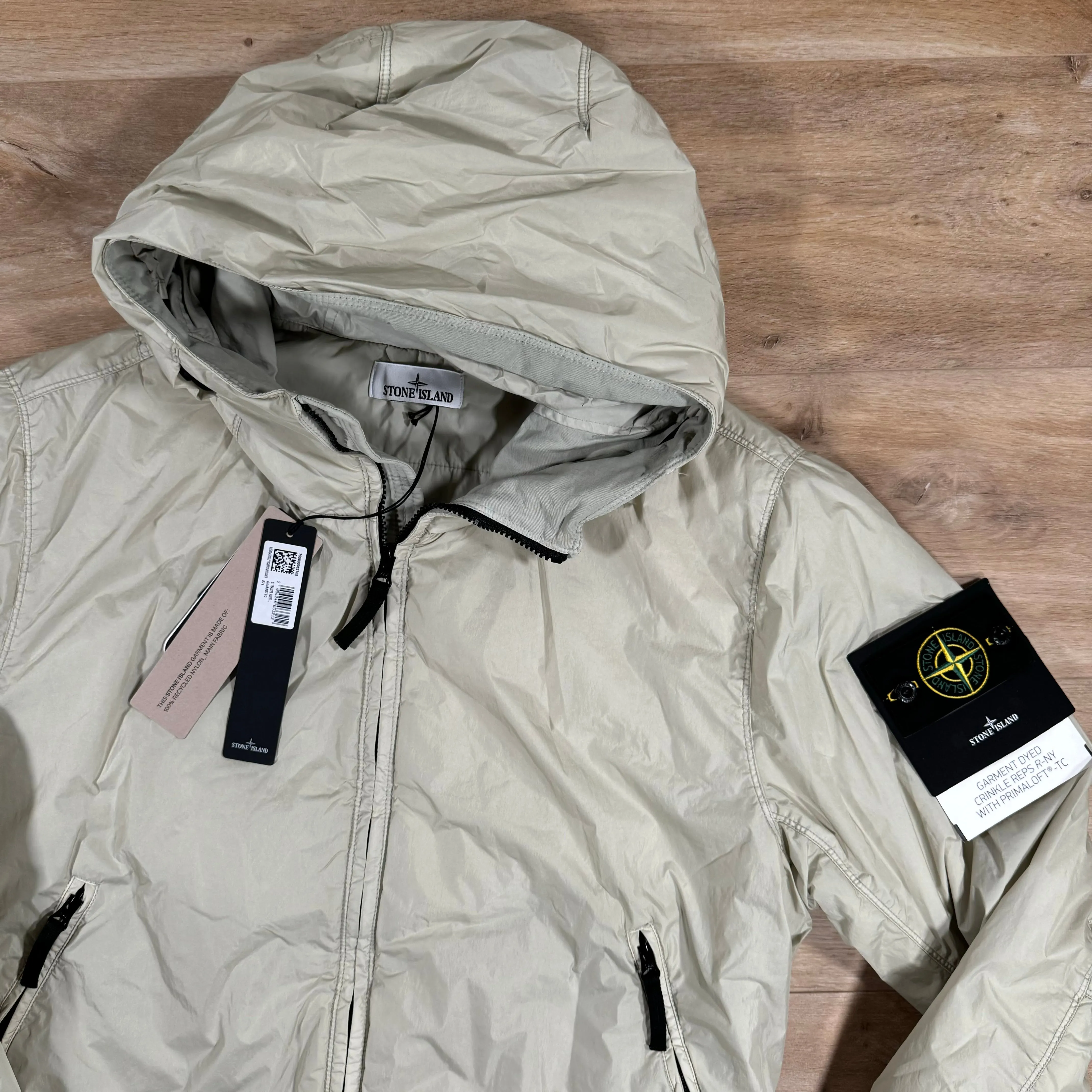 Stone Island Crinkle Reps R-NY Primaloft T-C Jacket in Plaster