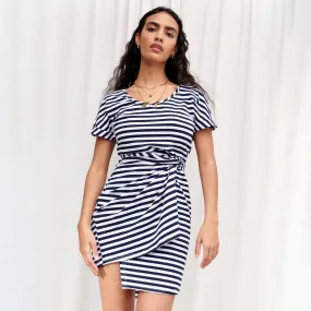 Stripe Jersey Wrap Dress