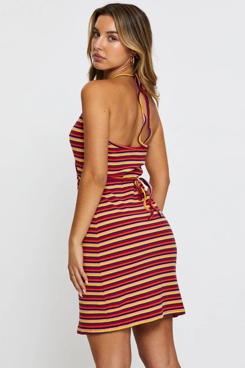 Stripe Wrap Dress Mini