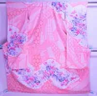 Stunning Pink Shibori Furisode - Hand Painted Botan Peonies Chrysanthemum Koto Instrument Wedding