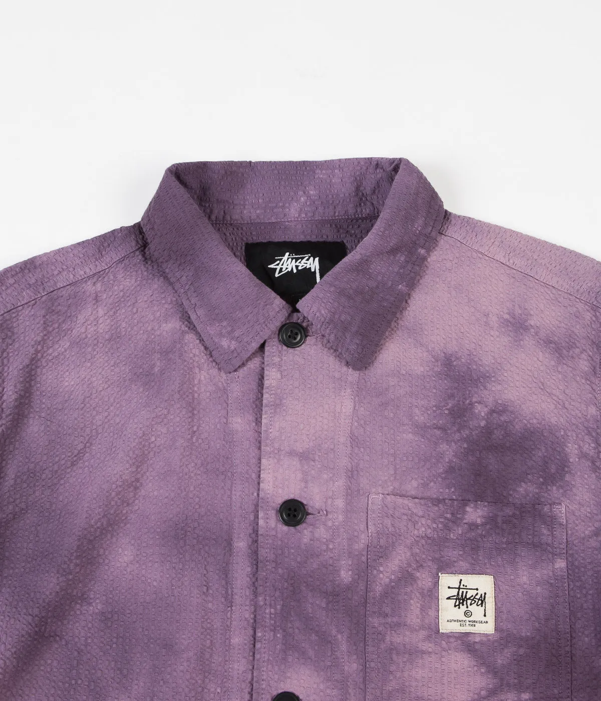 Stussy Overdyed Seersucker Chore Jacket - Purple