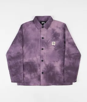 Stussy Overdyed Seersucker Chore Jacket - Purple