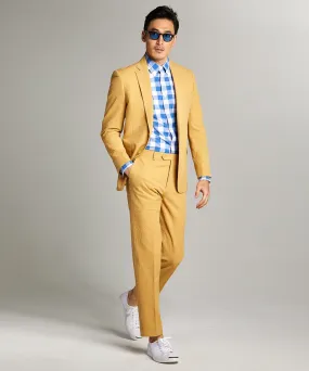 Sutton Seersucker Suit in Mustard