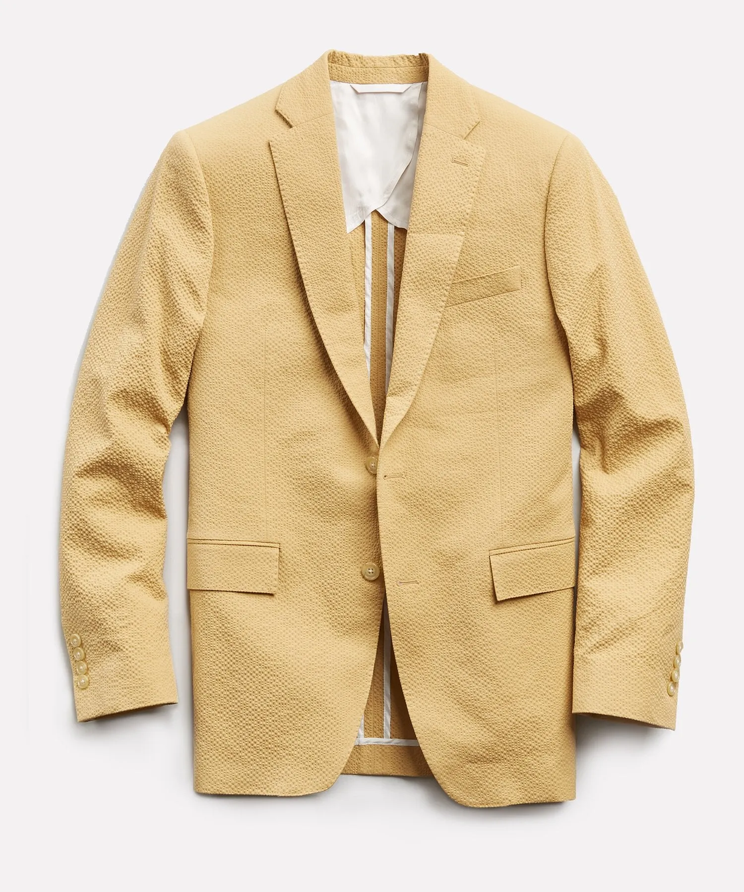 Sutton Seersucker Suit Jacket in Mustard