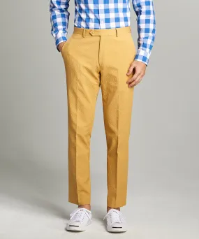 Sutton Seersucker Suit Trouser in Mustard