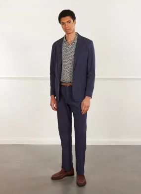 Tailored Seersucker Blazer | Navy