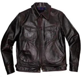 Tea Core Horsehide Slim Fit Leather Jacket for Men - Motorcycle Cowboy Safari Style