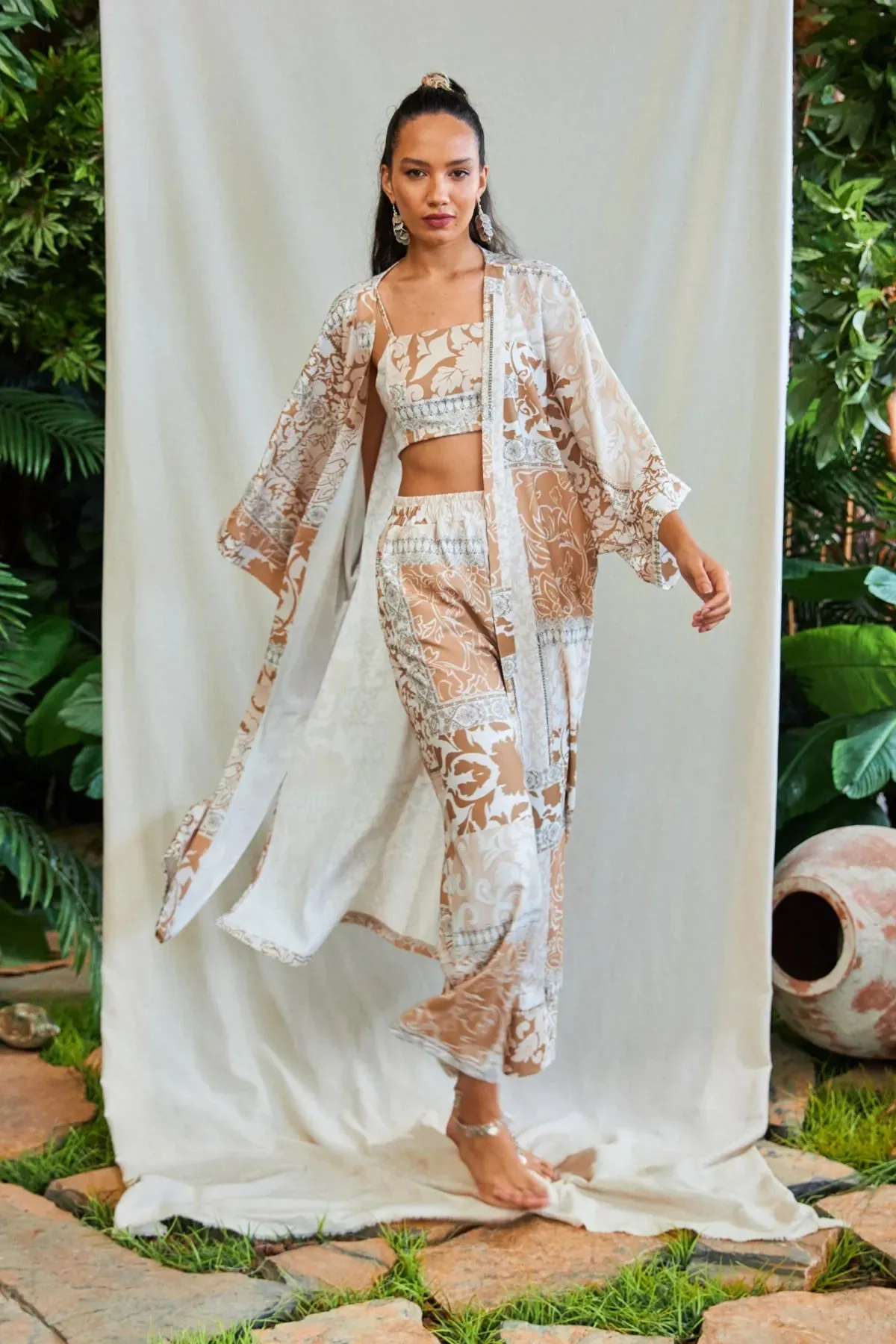 The Champ Clothing Kimono 3 Piece Bottom-Top Set