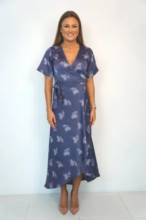 The Maxi Wrap Dress - Pink Indigo