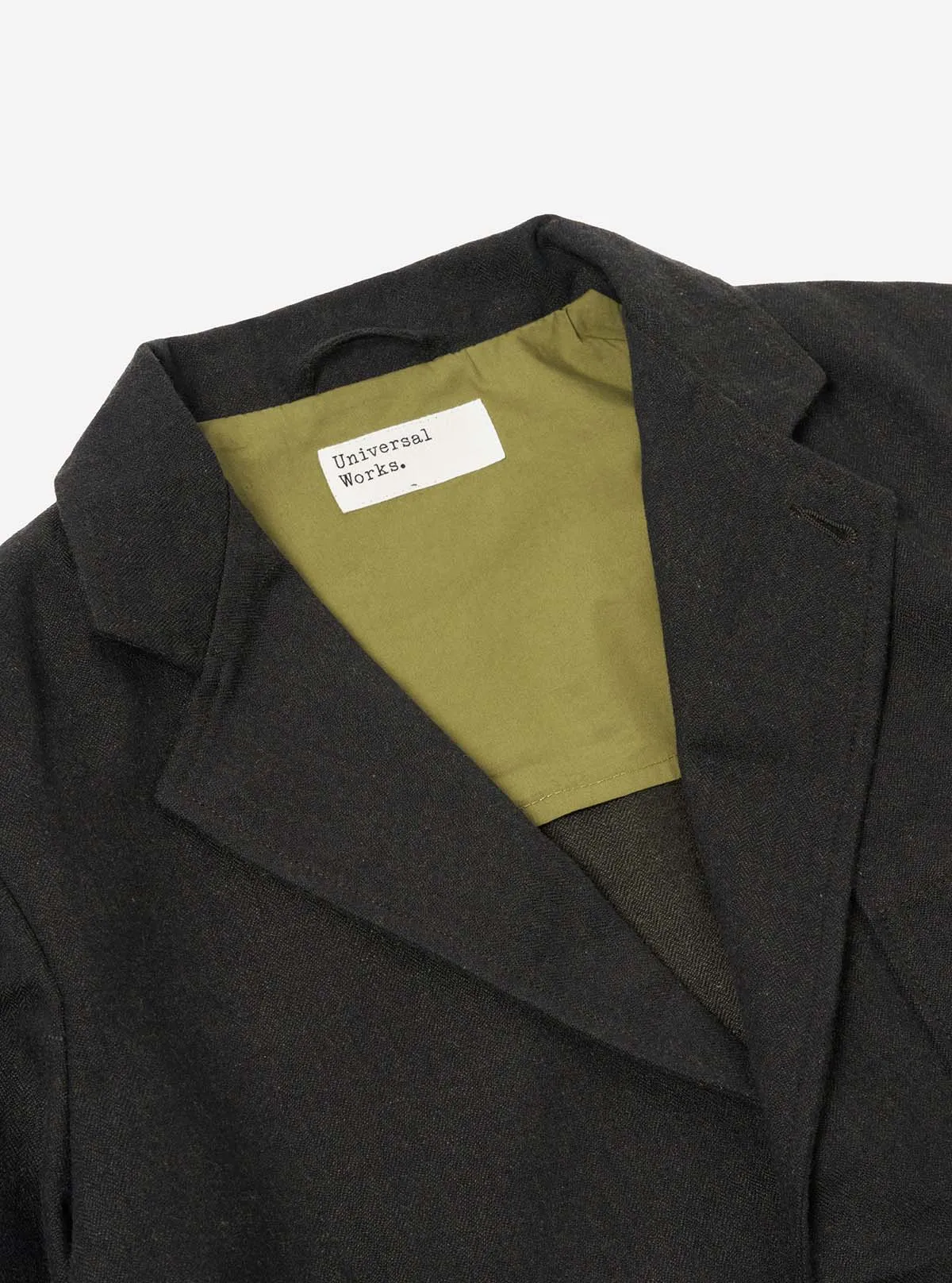 Two Button Jacket - Olive Upcycled Italian Tweed