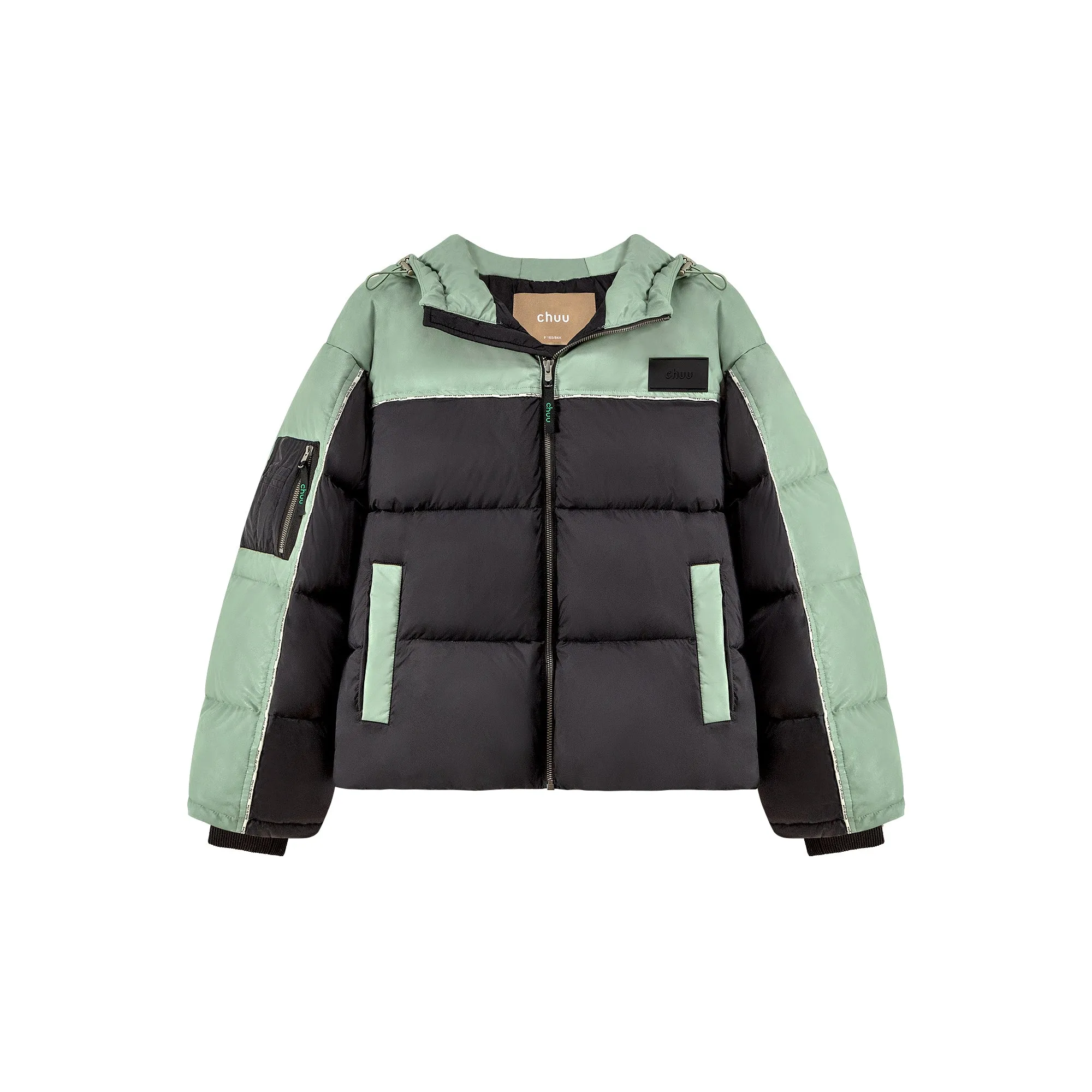 Two Tone Duck Down Puffer Coat