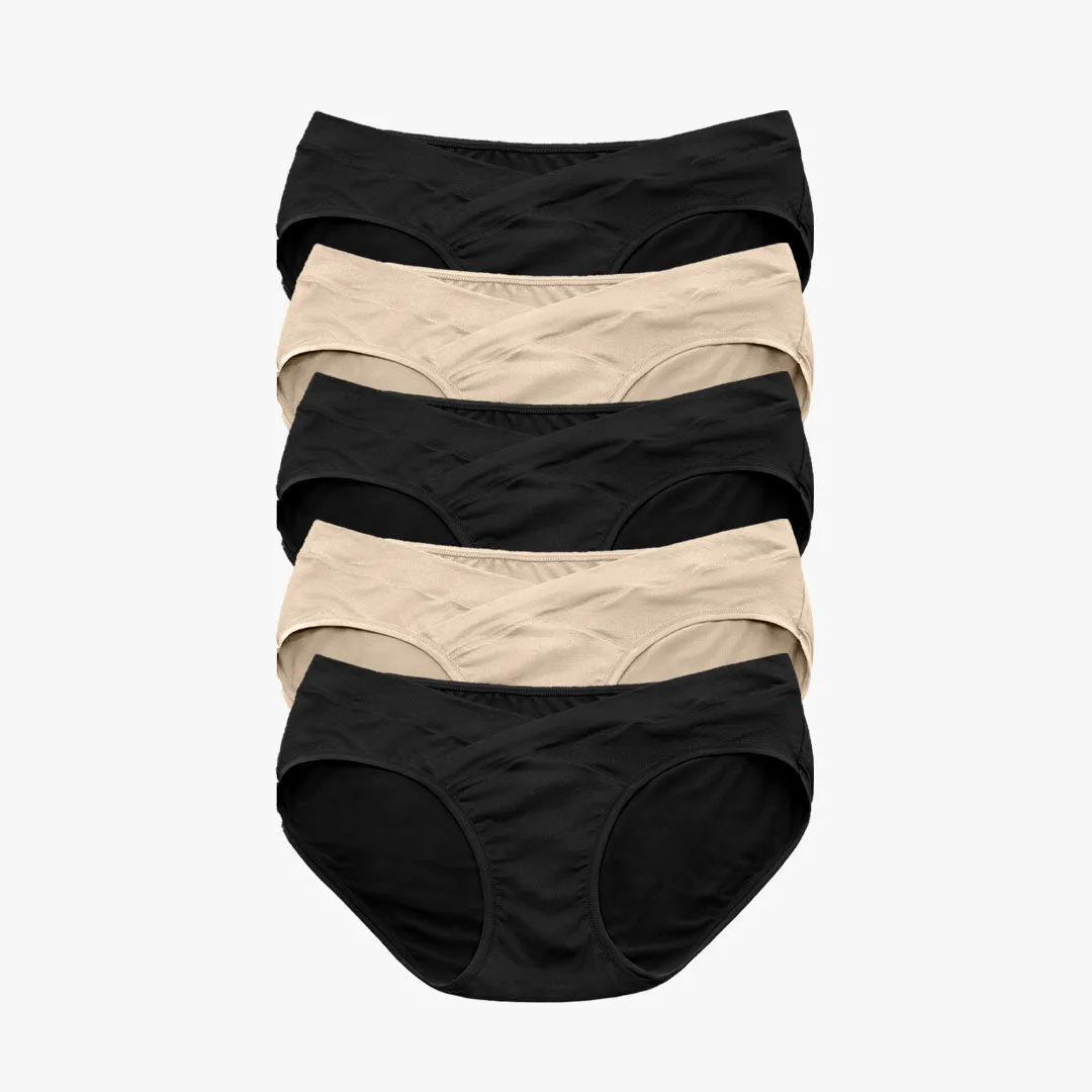 Under-the-Bump Bikini Underwear (5-Pack) | Low Rise Style - Neutrals