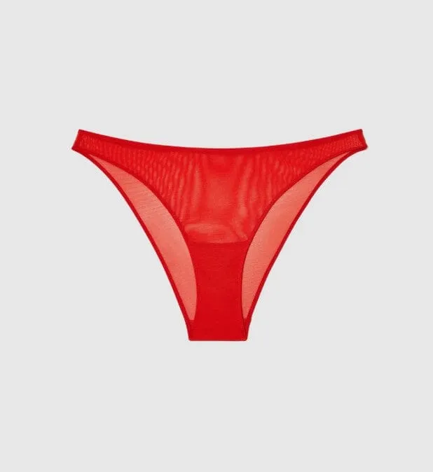 Understatement Underwear - Mesh Bikini Briefs - Fiery Red