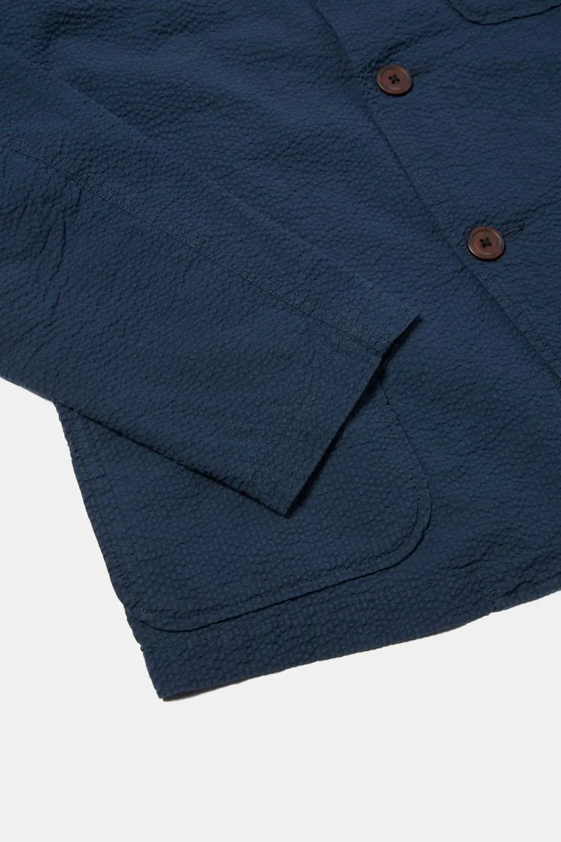 Universal Works Three Button Jacket (Seersucker Navy)