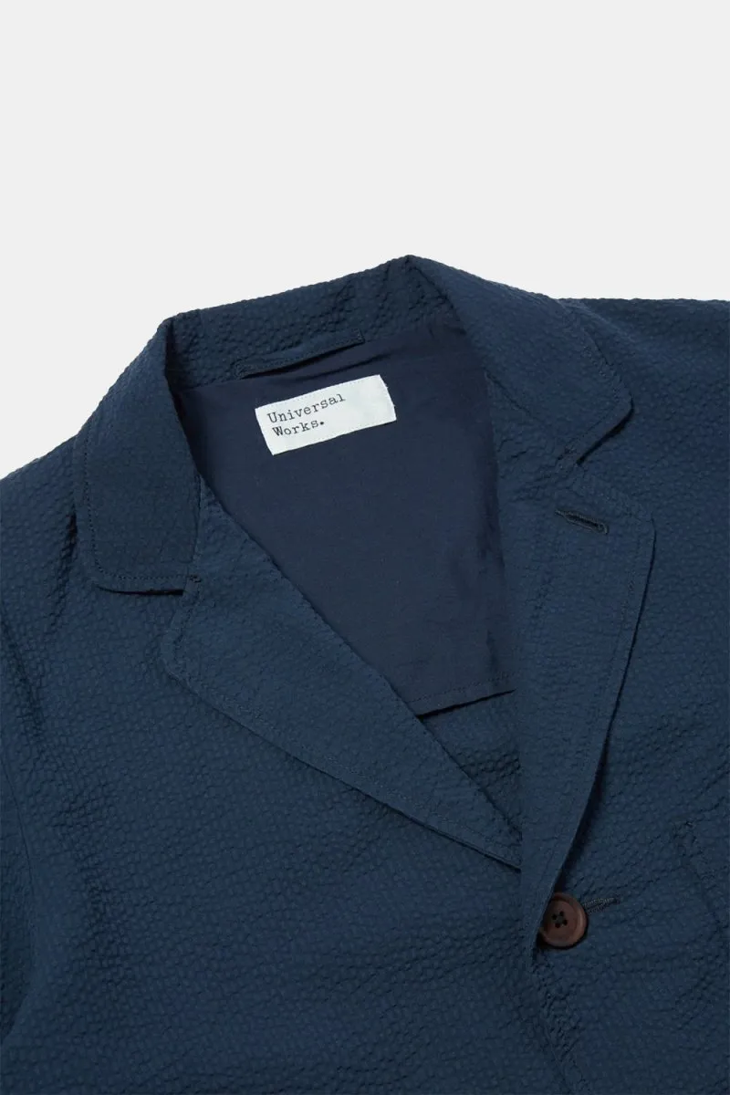 Universal Works Three Button Jacket (Seersucker Navy)