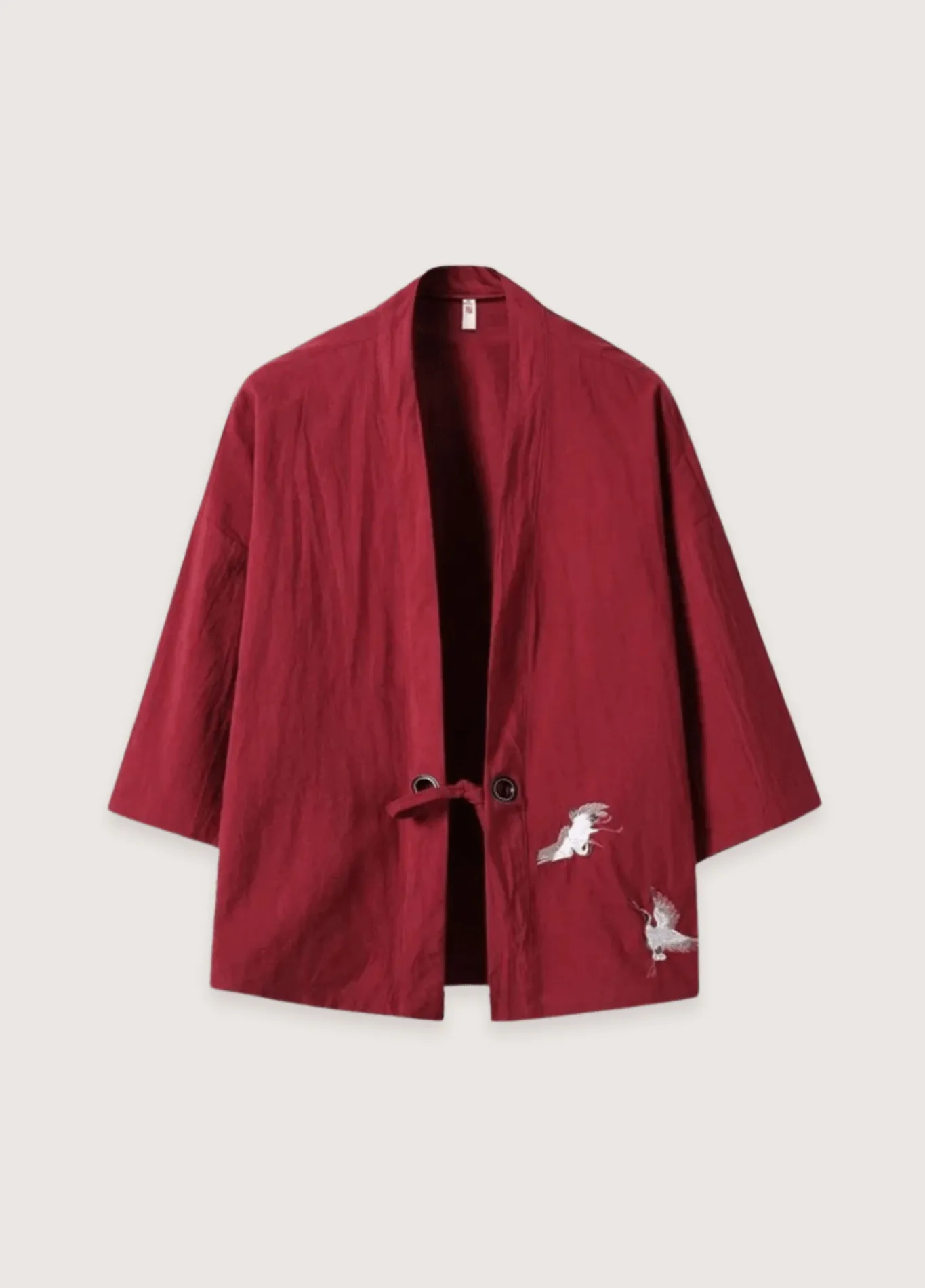 Veste kimono rouge en lin